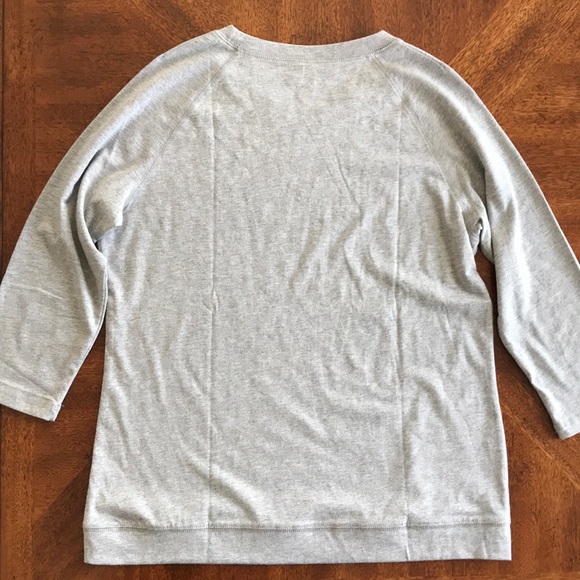 Coral Bay Gray Sparkling 3/4 Sleeve Sweatshirt/ Blouse Top M - Picture 2 of 5